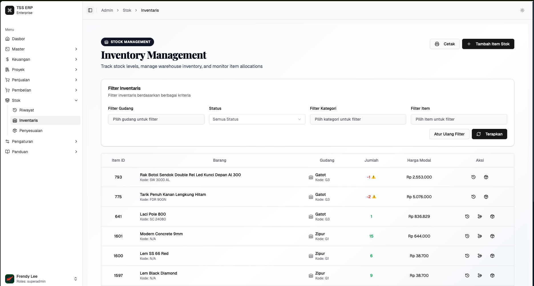 KLASTER ERP — Inventory & Stock Management