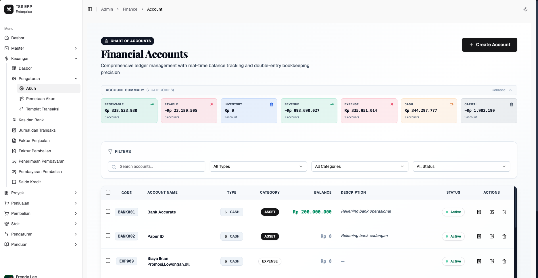 KLASTER ERP — Journal Entries & Accounting
