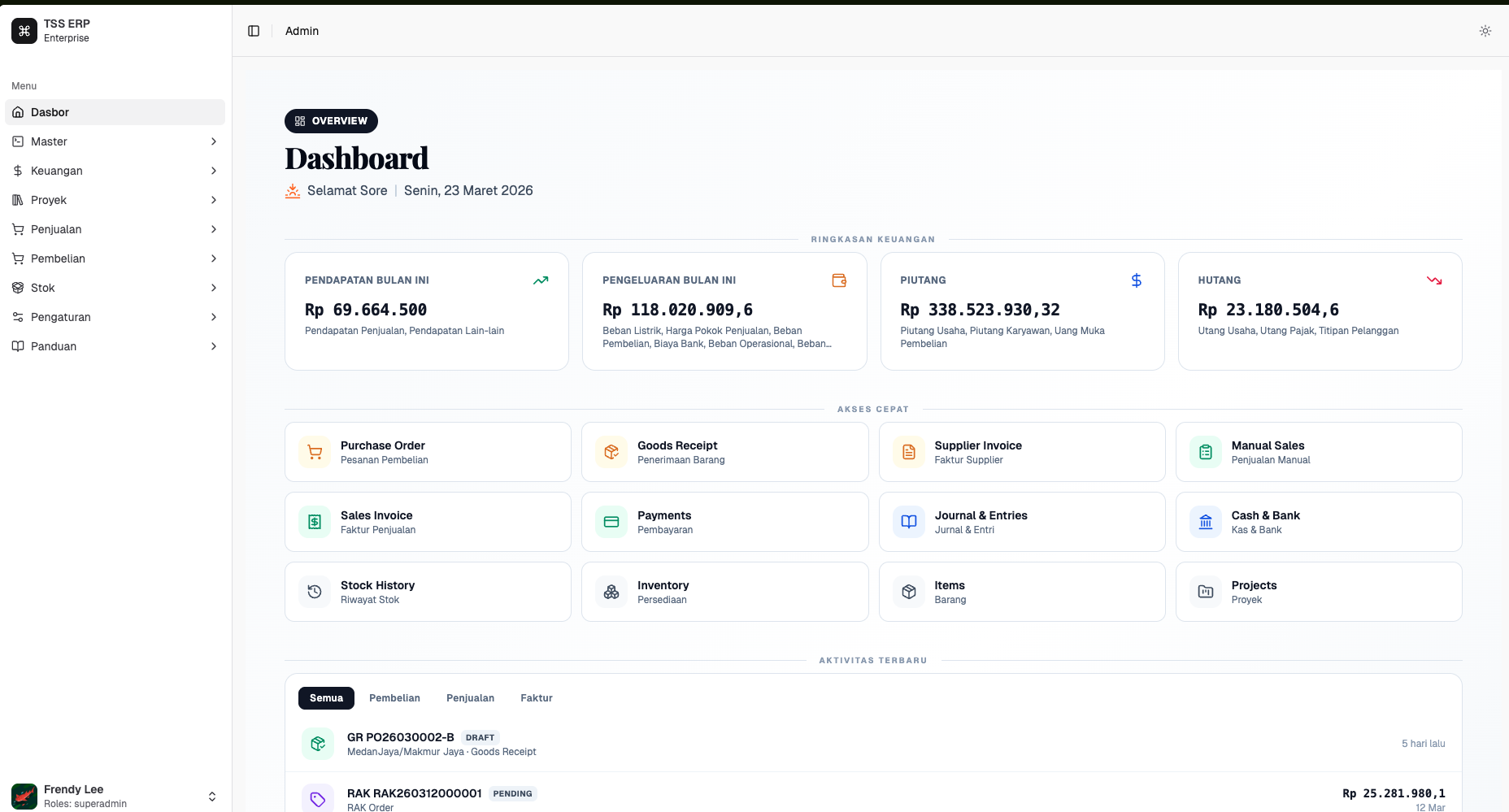 Enterprise ERP System
